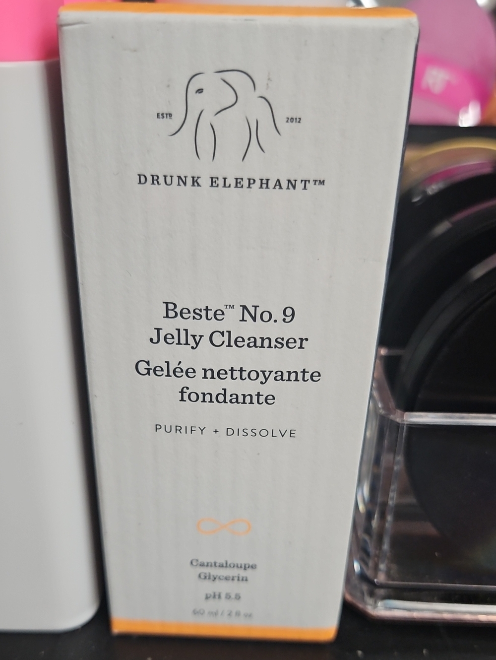 Drunk Elephant Beste No.9 Jelly Cleanser - White with Orange Accents